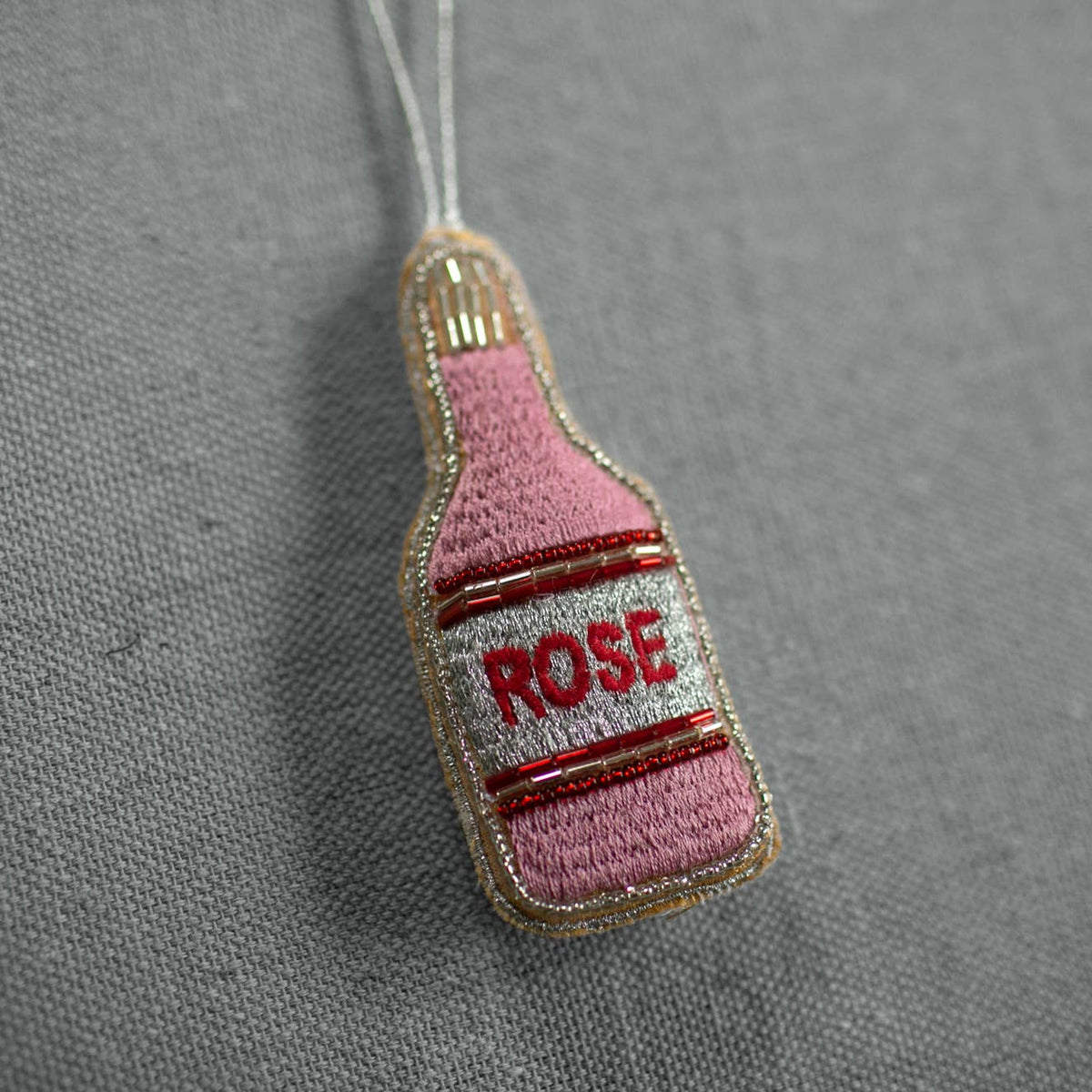 Rose Bottle, Cotton, Embellished Ornament