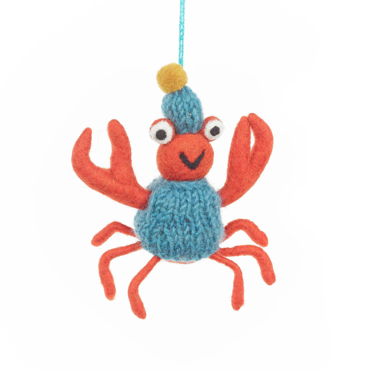 Handmade Felt: “Sammy” Snow crab Ornament