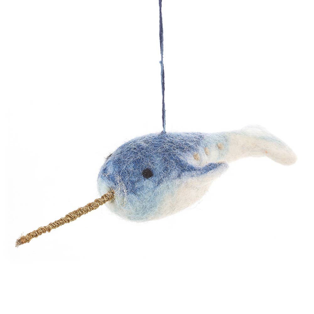 Handmade Felt: Narwhal Ornament