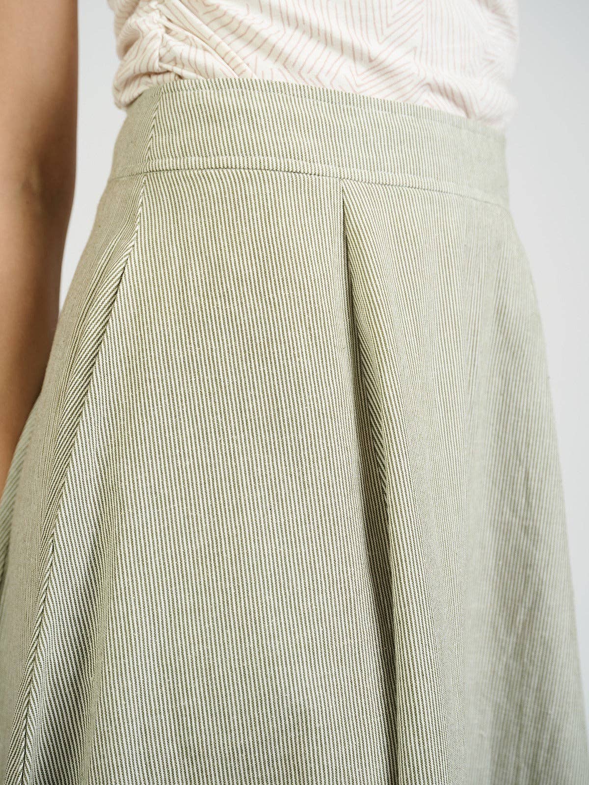 Lucinda Skirt Olive Stripe: Olive Stripe