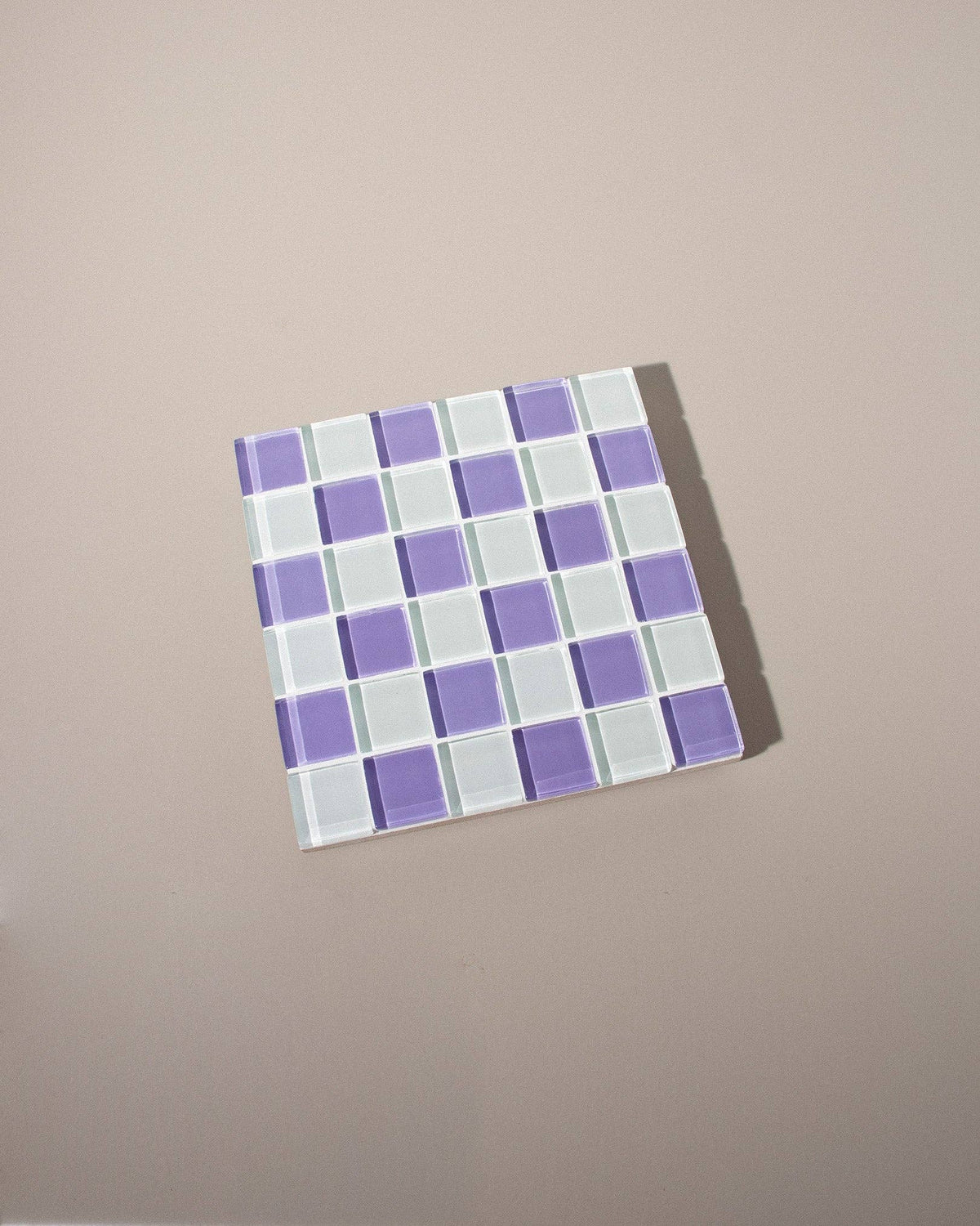 GLASS TILE DECORATIVE TRAY - Lavender Latte