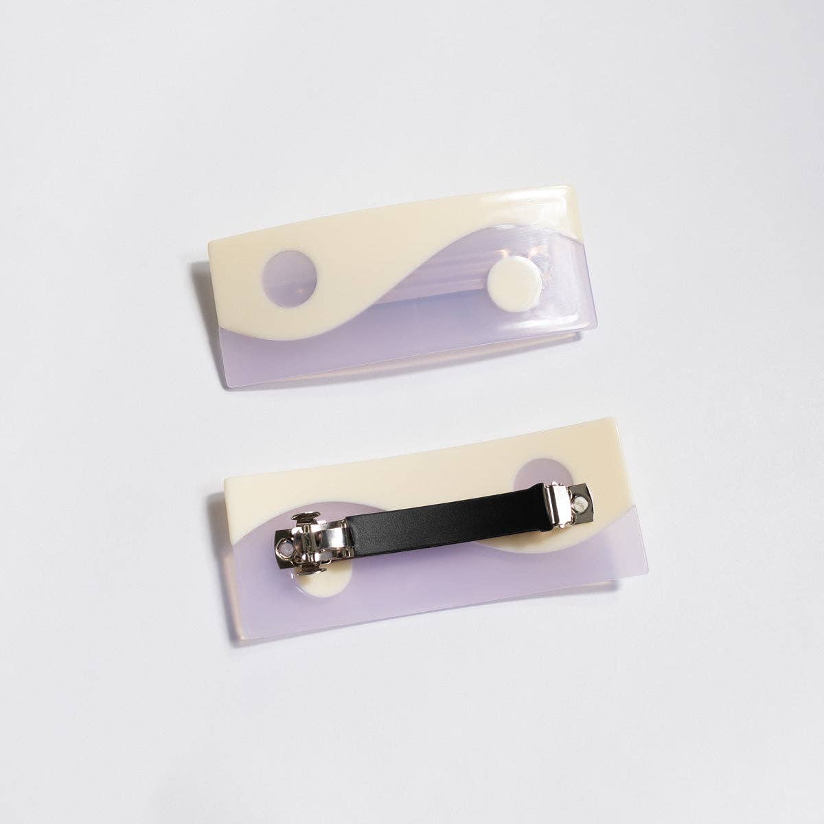 French Barrette Purple Yin Yang