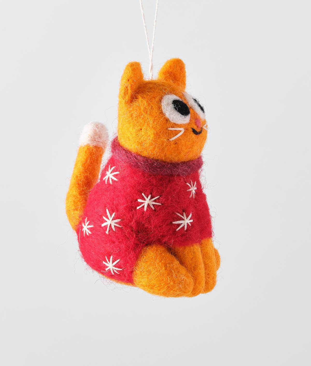 Handmade Felt: “Esther” Orange Cat Ornament