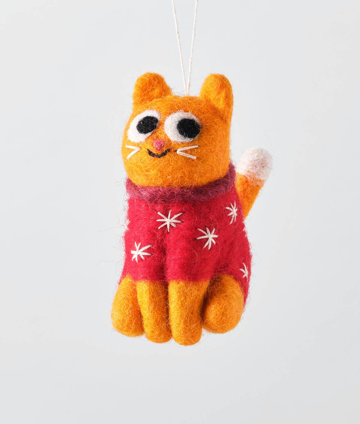 Handmade Felt: “Esther” Orange Cat Ornament