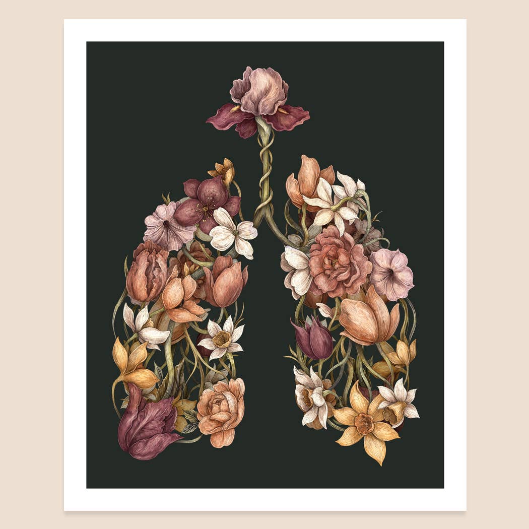 8” x 10” Floral Lungs Print