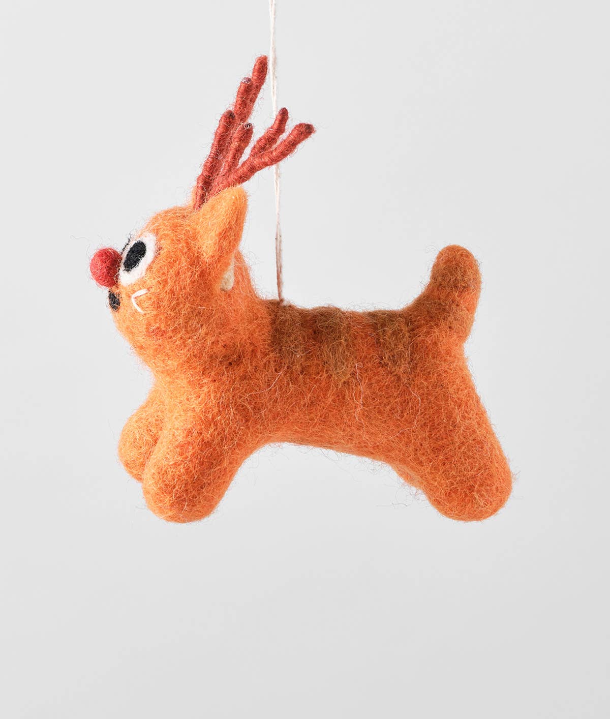 Handmade Felt: “Rudy” Orange Cat Ornament