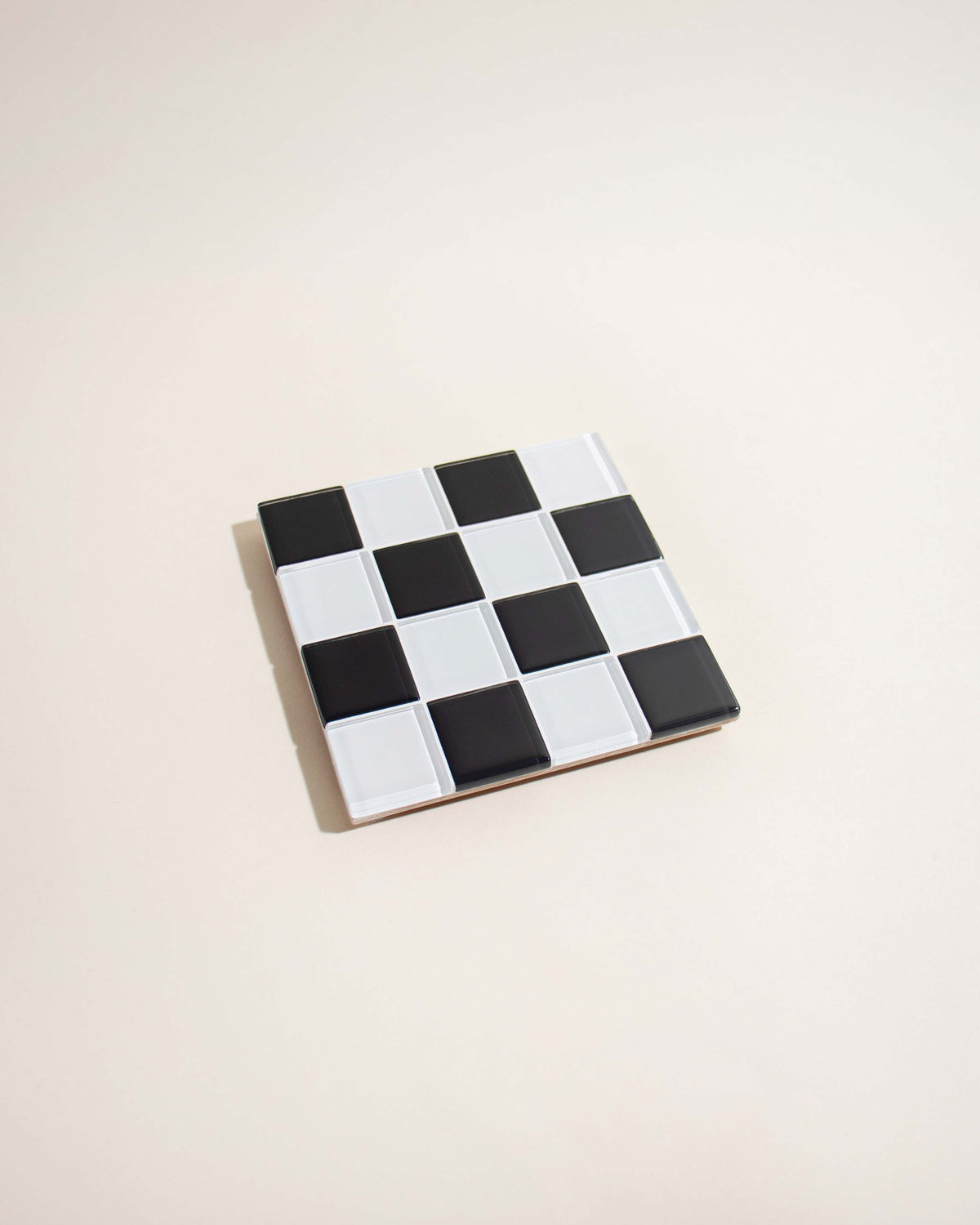 GLASS TILE COASTER - Checkered