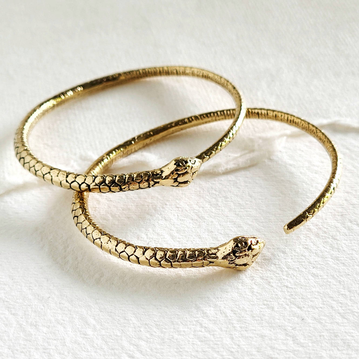 Brass snake serpent cuff bangle bracelet handmade