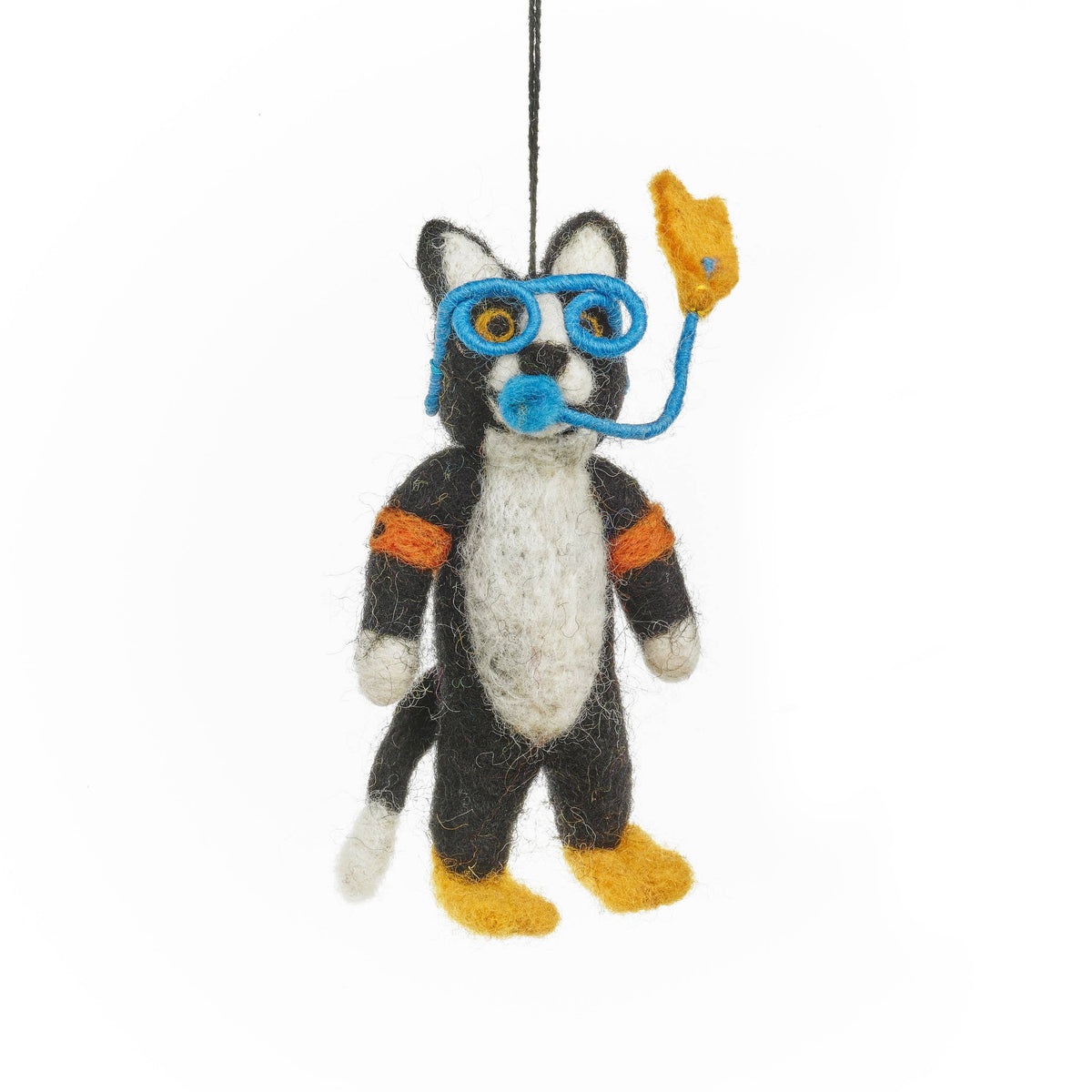 Handmade Felt: Snorkelling Cat Ornament