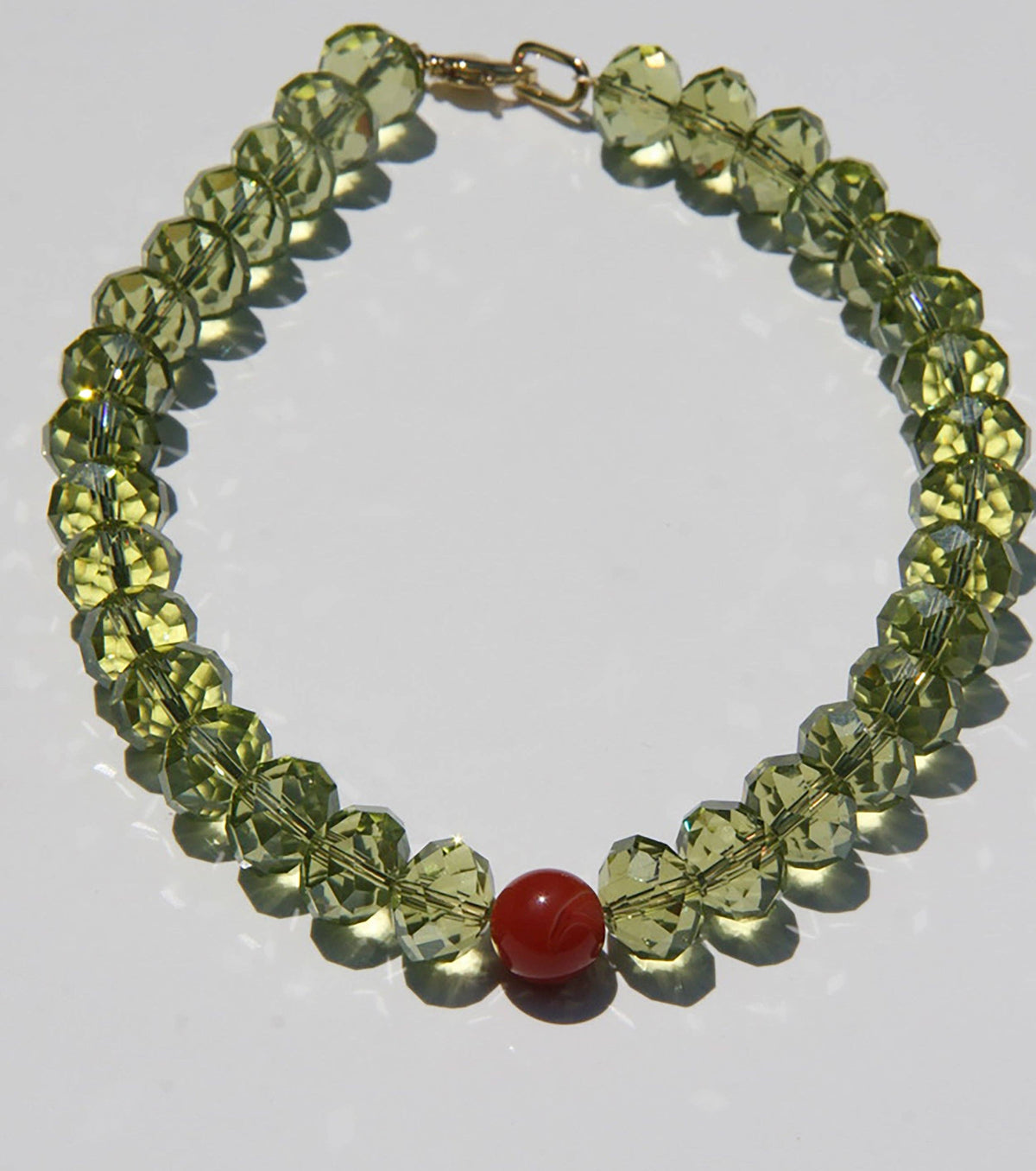 OLA: Green Glass Beaded Necklace