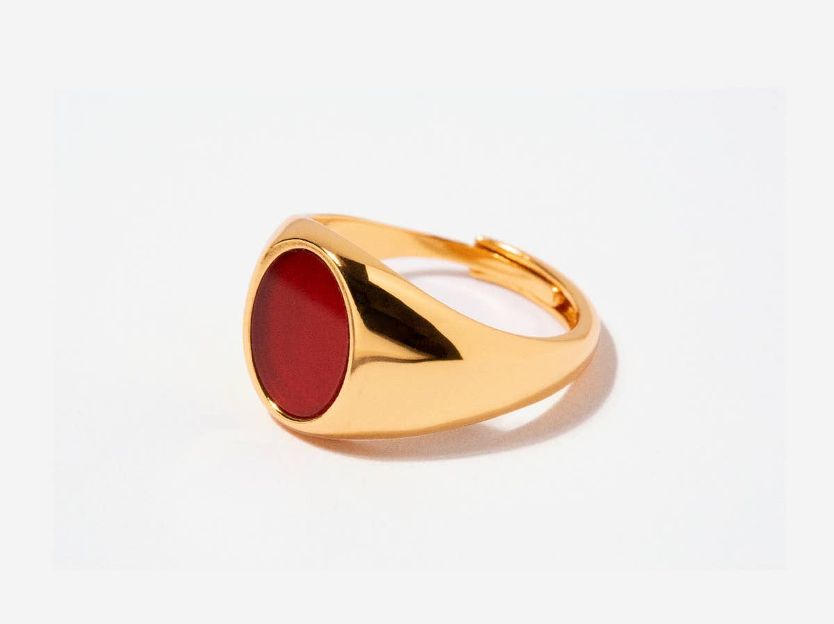 Laurel Black Onyx Ring: Red