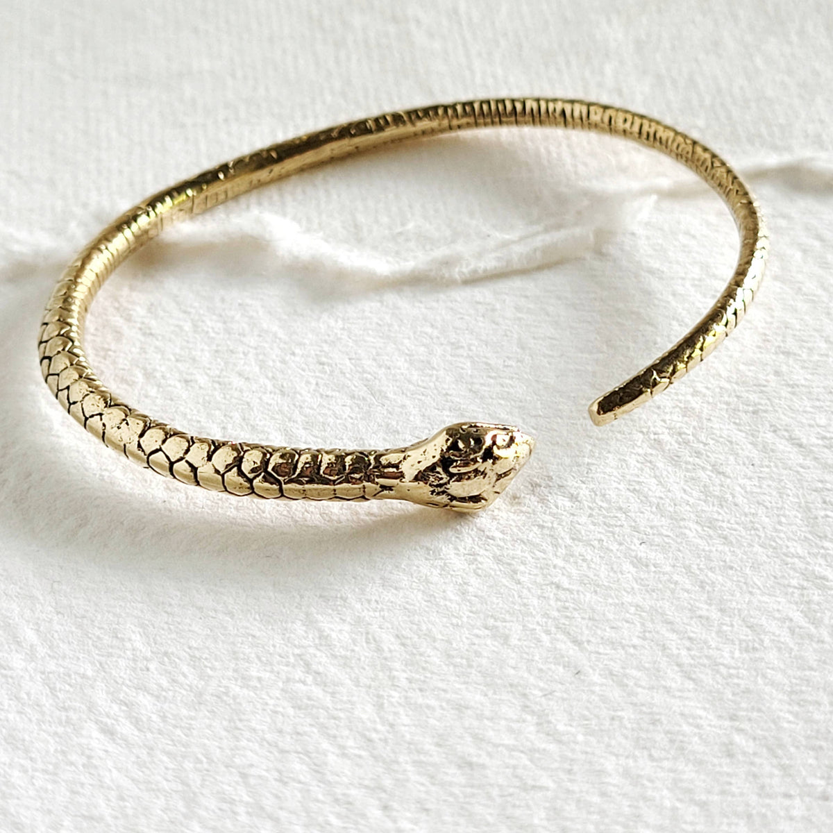 Brass snake serpent cuff bangle bracelet handmade