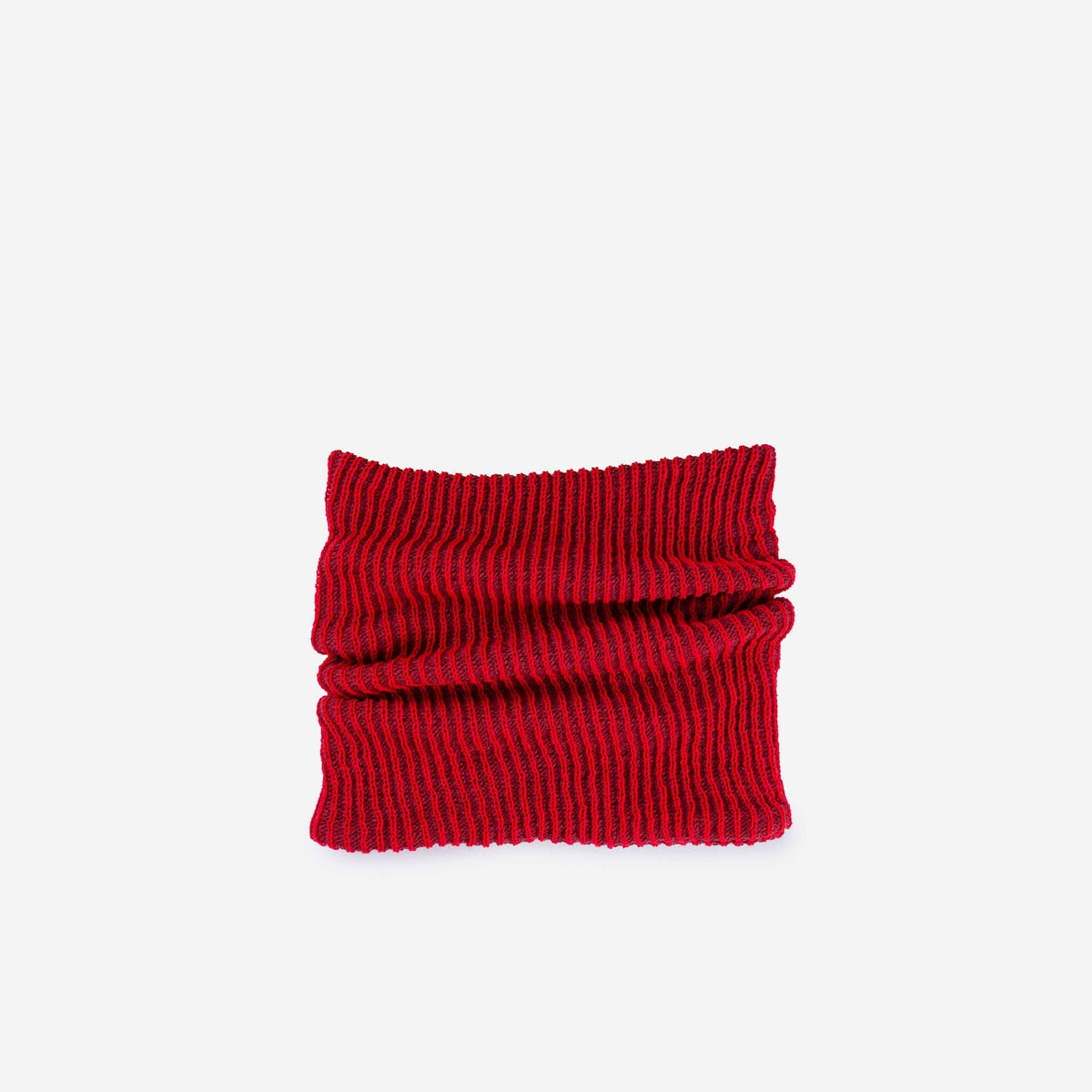 Simple Rib Knit Snood: Ruby Red