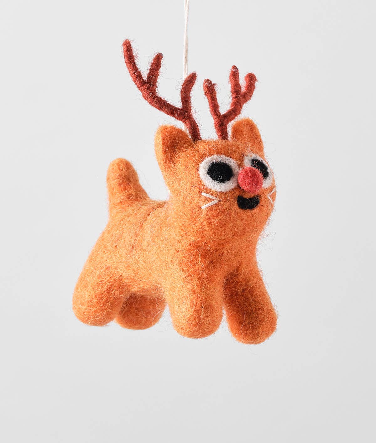 Handmade Felt: “Rudy” Orange Cat Ornament