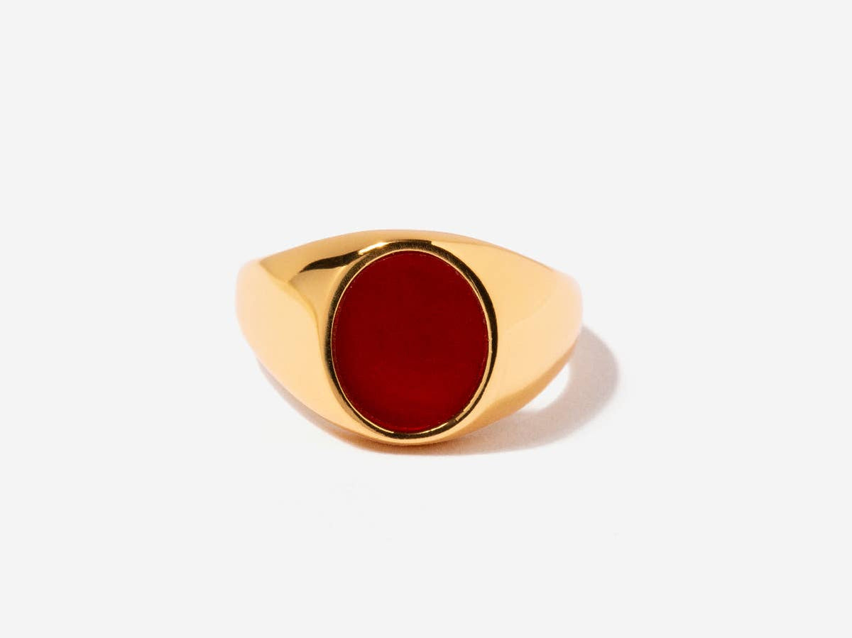 Laurel Black Onyx Ring: Red