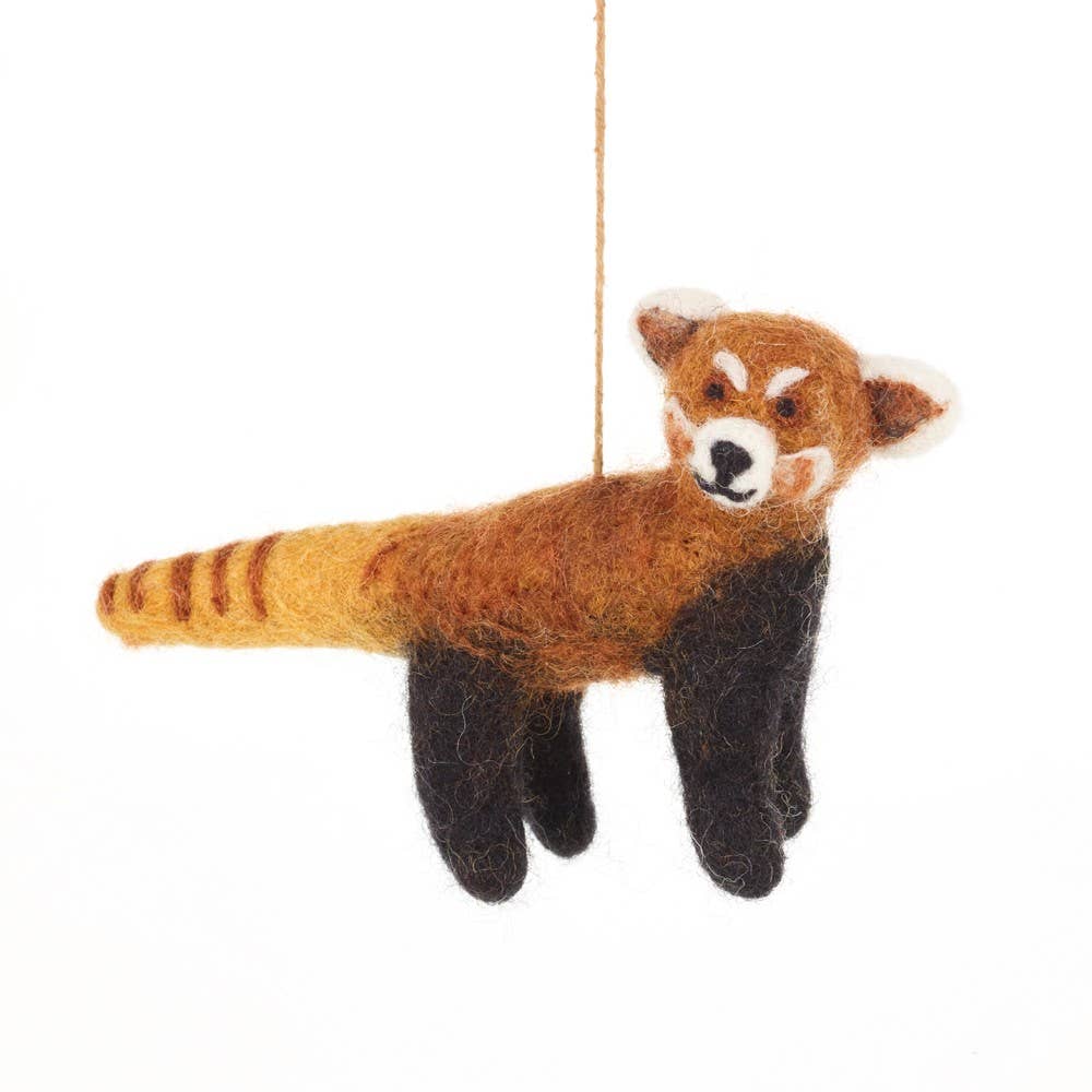 Handmade Felt: Red Panda Safari Ornament