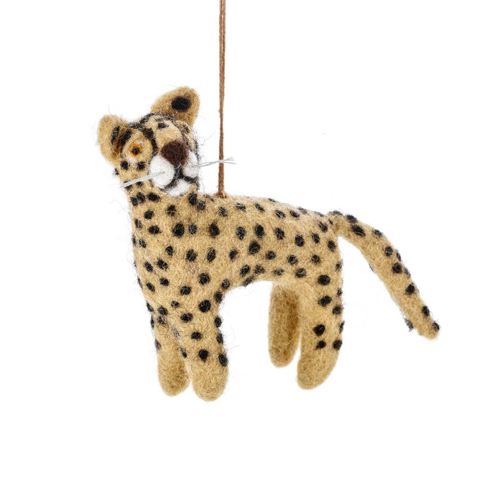 Handmade Felt:  “Larry the Leopard” Ornament