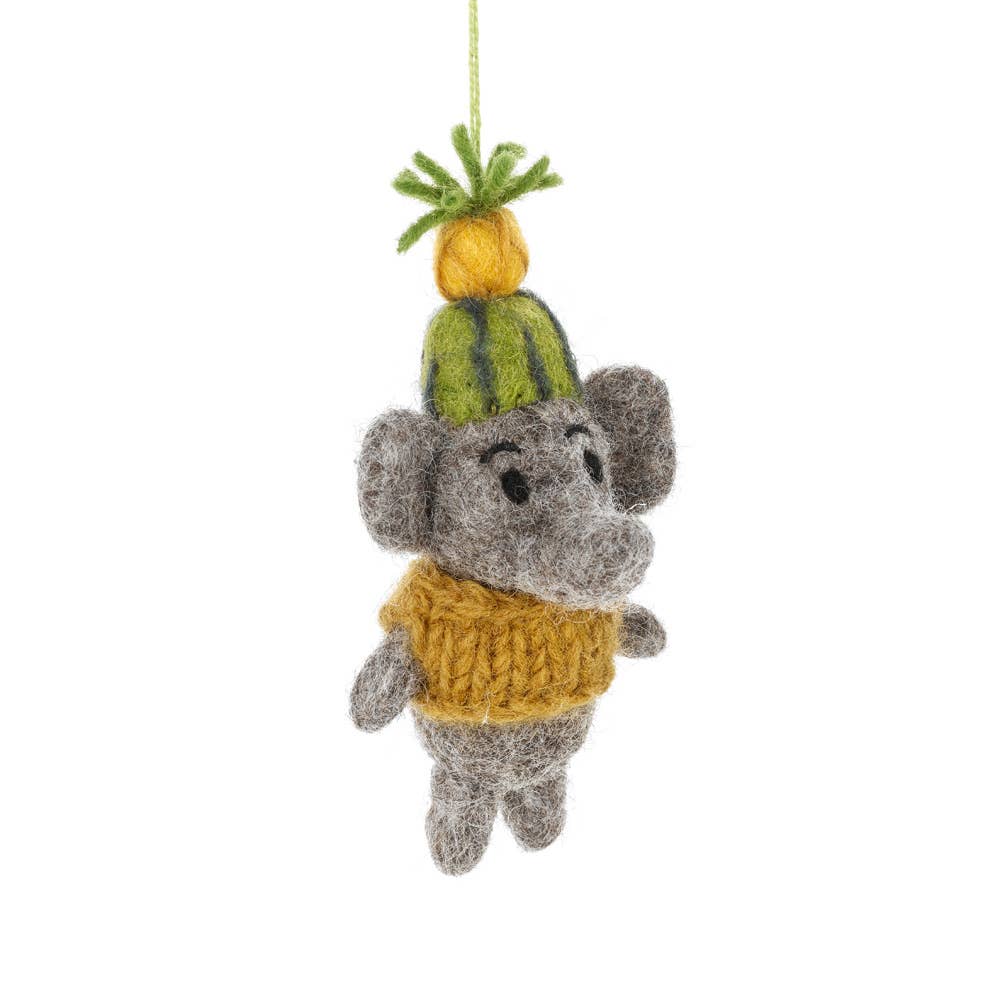 Handmade Felt: Fruity Elephant Ornament