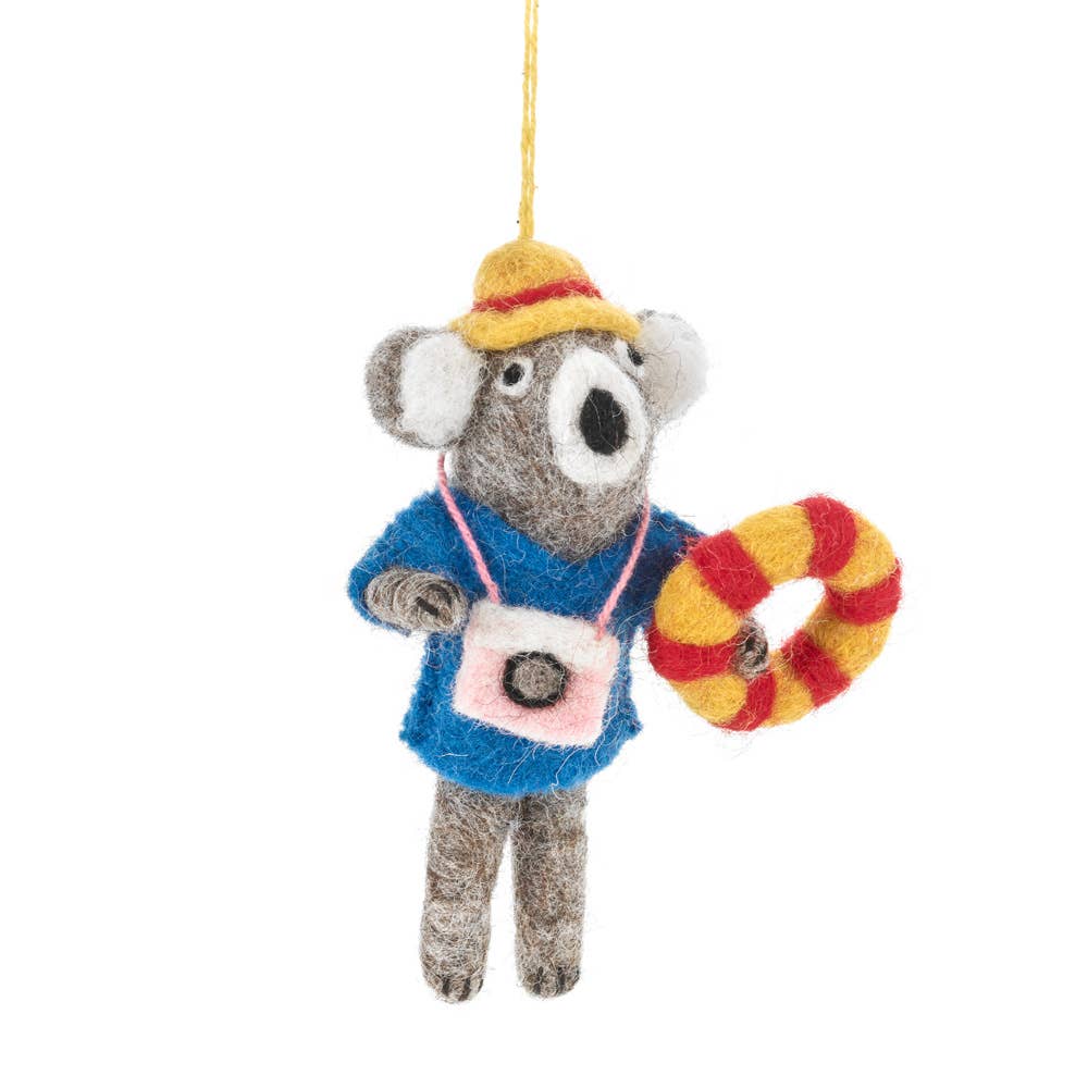 Handmade Felt: “Mel” the Koala Ornament