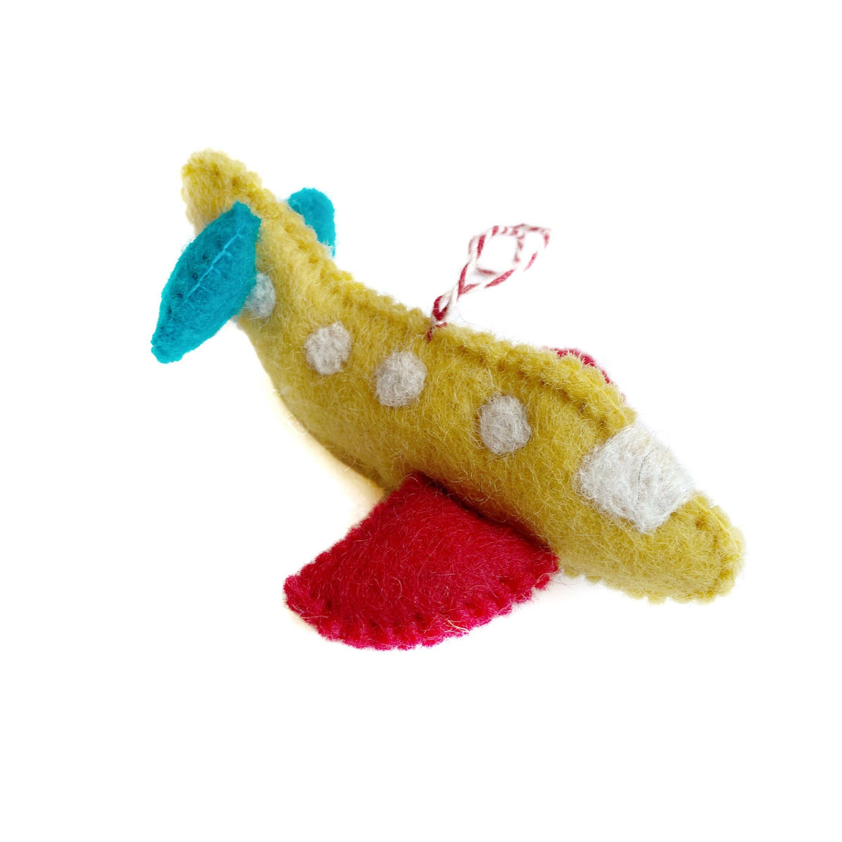 Handmade Felt &amp; Wool: Airplane Ornament