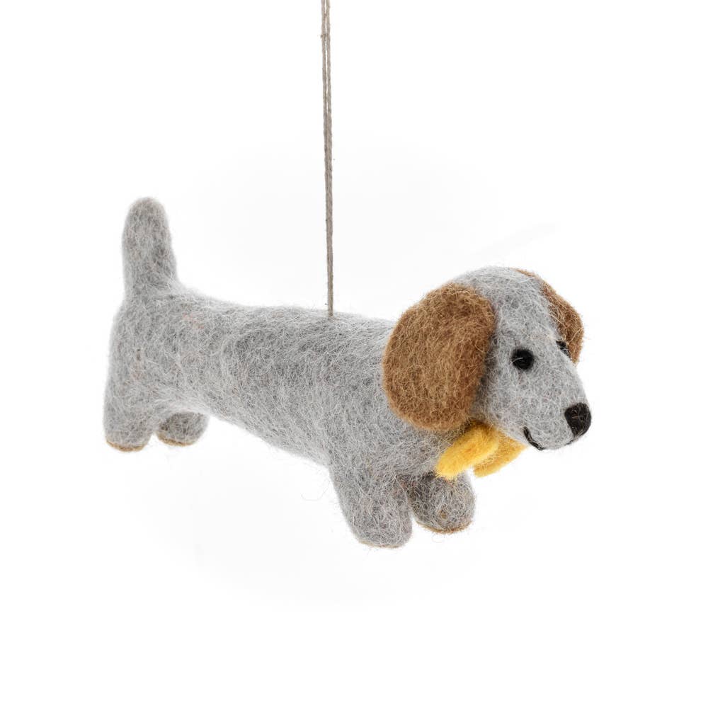 Handmade Felt: Dapper Dachshund Ornament