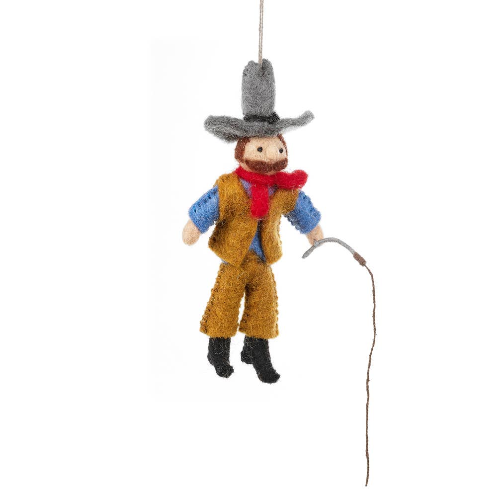 Handmade Felt: “Clint” the Cowboy Ornament