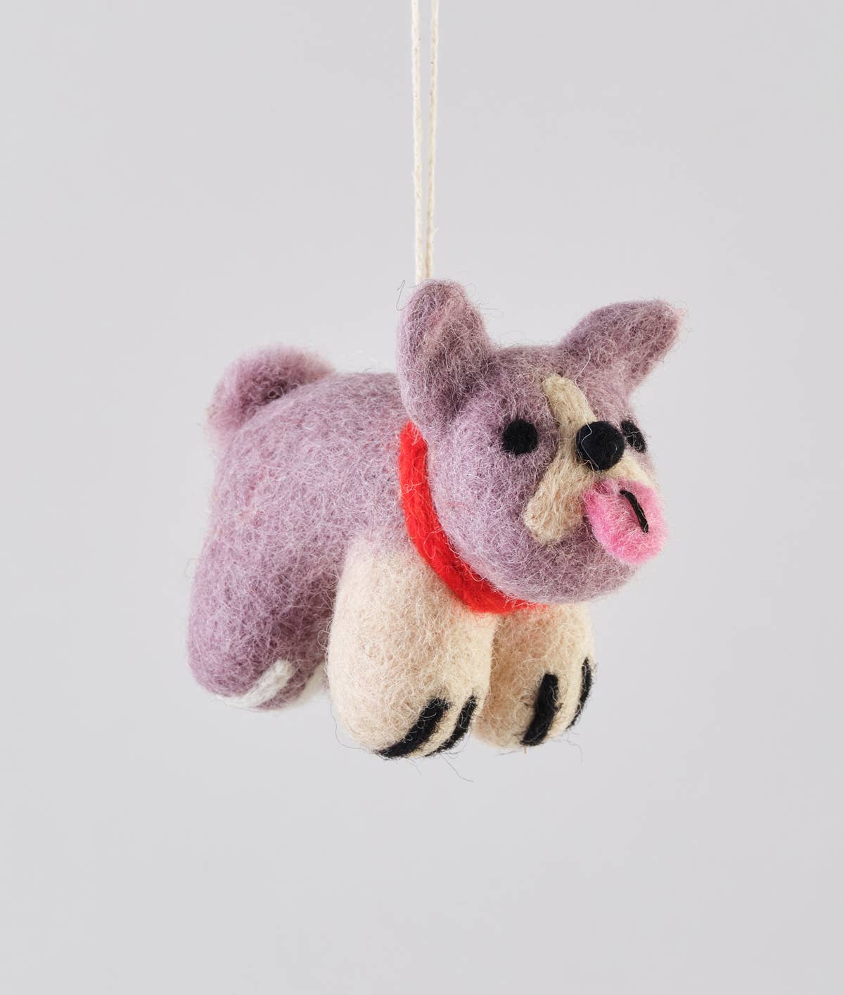 Handmade Felt: “Margot” Purple Dog Ornament